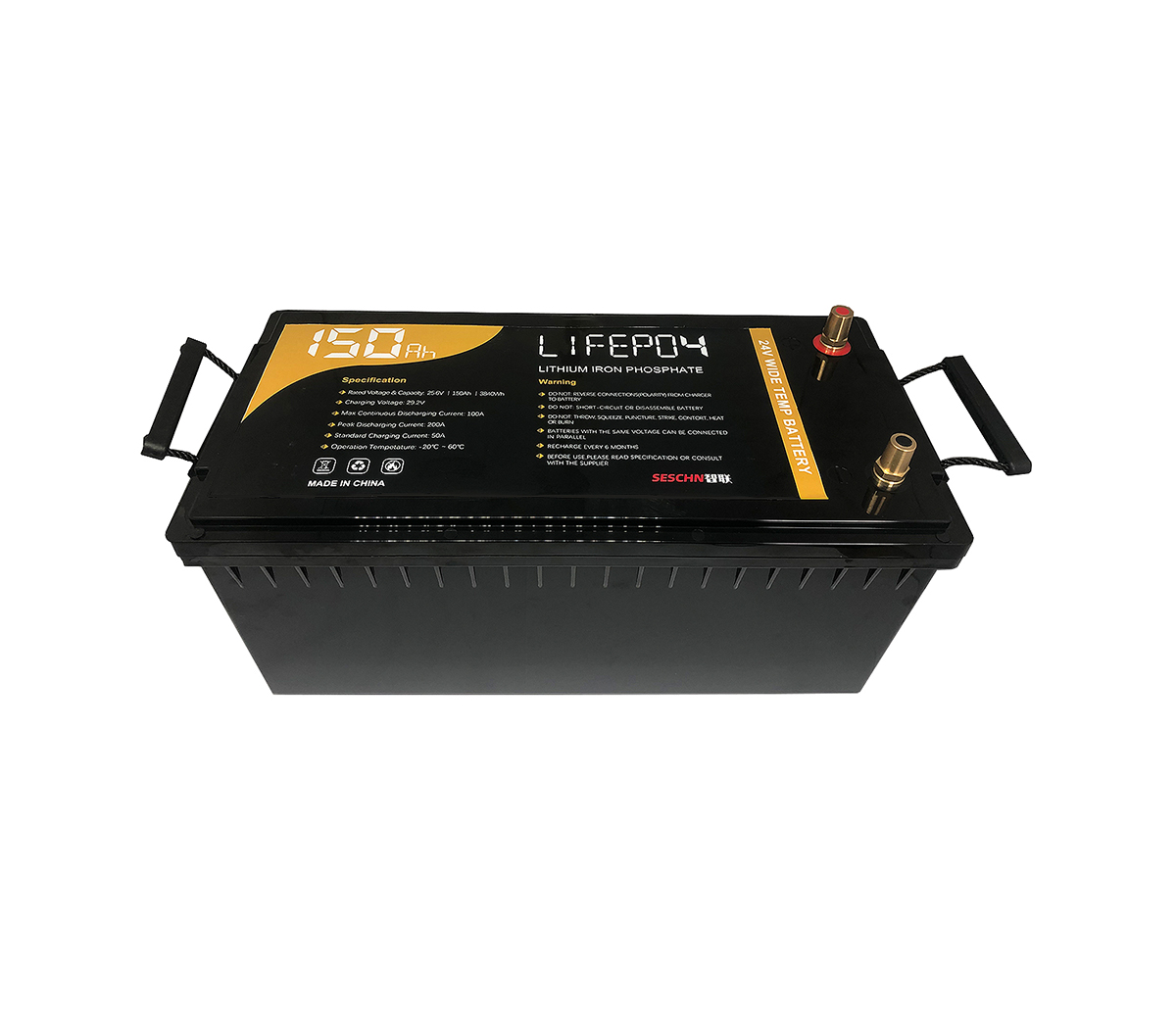 24V 150Ah Lithium Ion Battery LiFePO4 Wide Temperature 