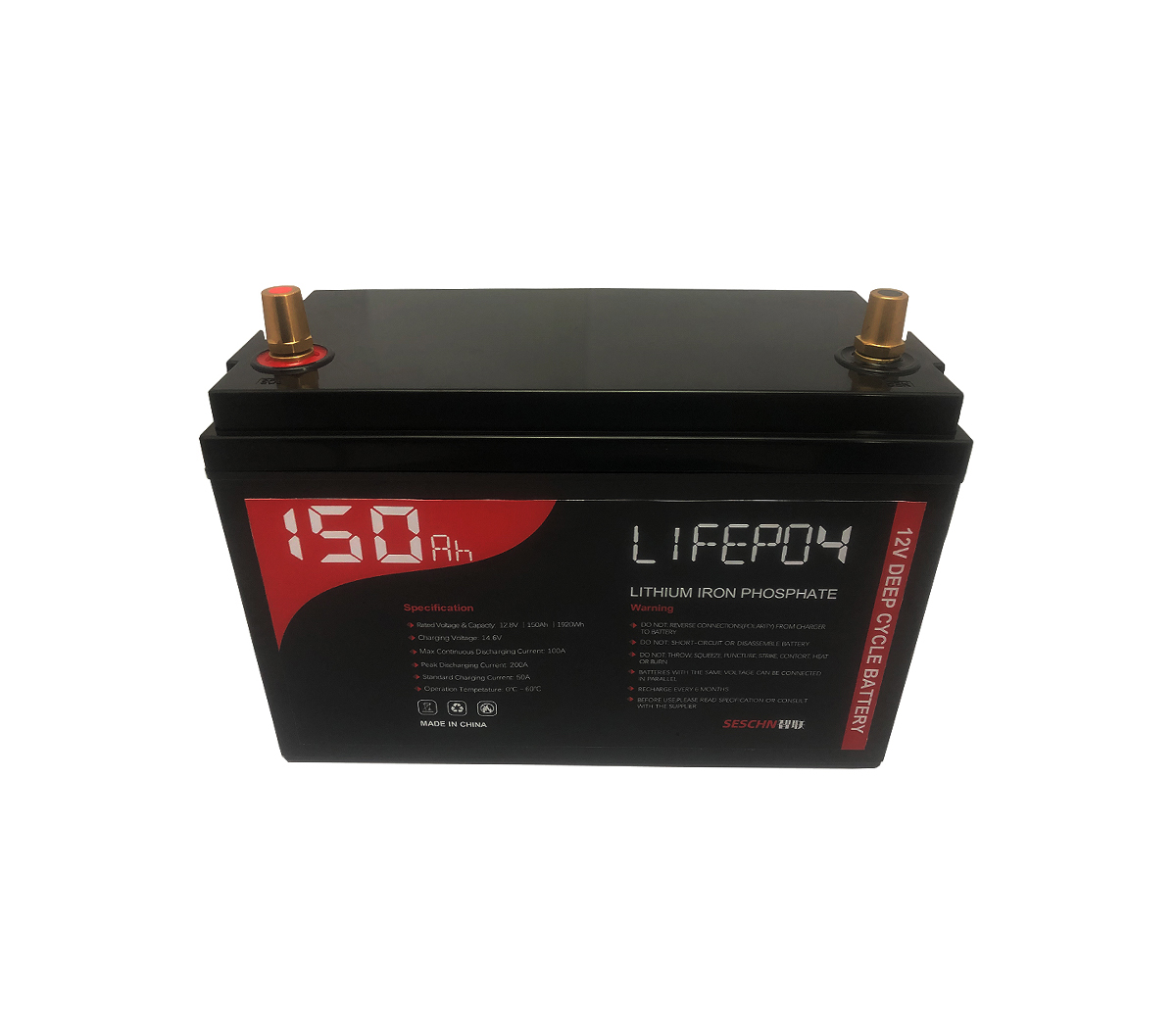 12V 150Ah Lithium Ion Battery LiFePO4 Deep Cycle Camping RV Solar  