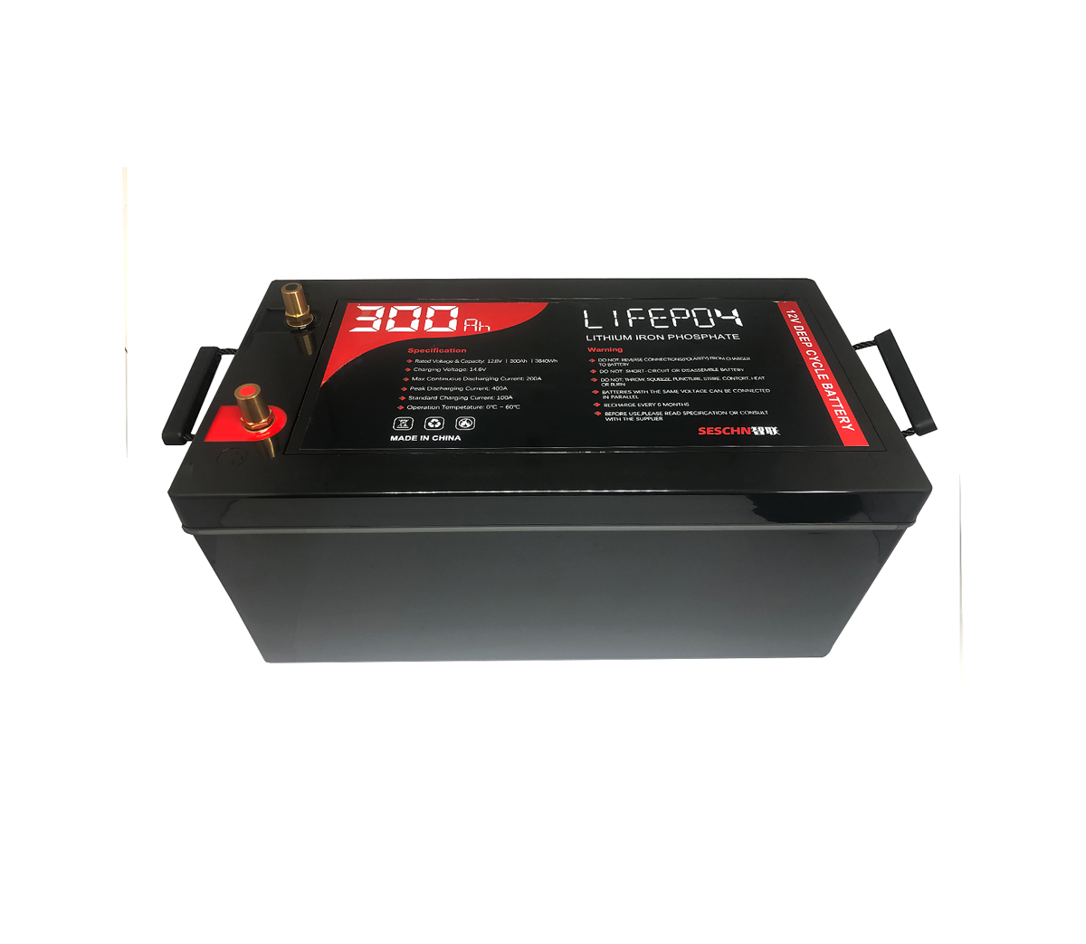 12V 300Ah Lithium Ion Battery LiFePO4 Deep Cycle Camping RV Solar  