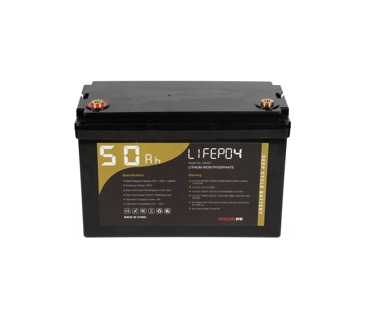 24V 50Ah(Software Inside) Standard Deep Cycle LiFePO4 For Lead-Acid Replacement