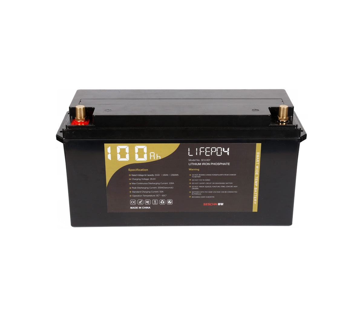 24V 100Ah(Software Inside) Standard Deep Cycle LiFePO4 For Lead-Acid Replacement