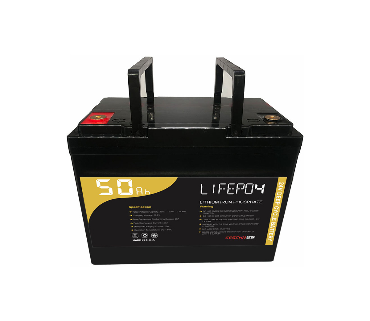 24V 50Ah(Software Inside) Standard Deep Cycle LiFePO4 For Lead-Acid Replacement