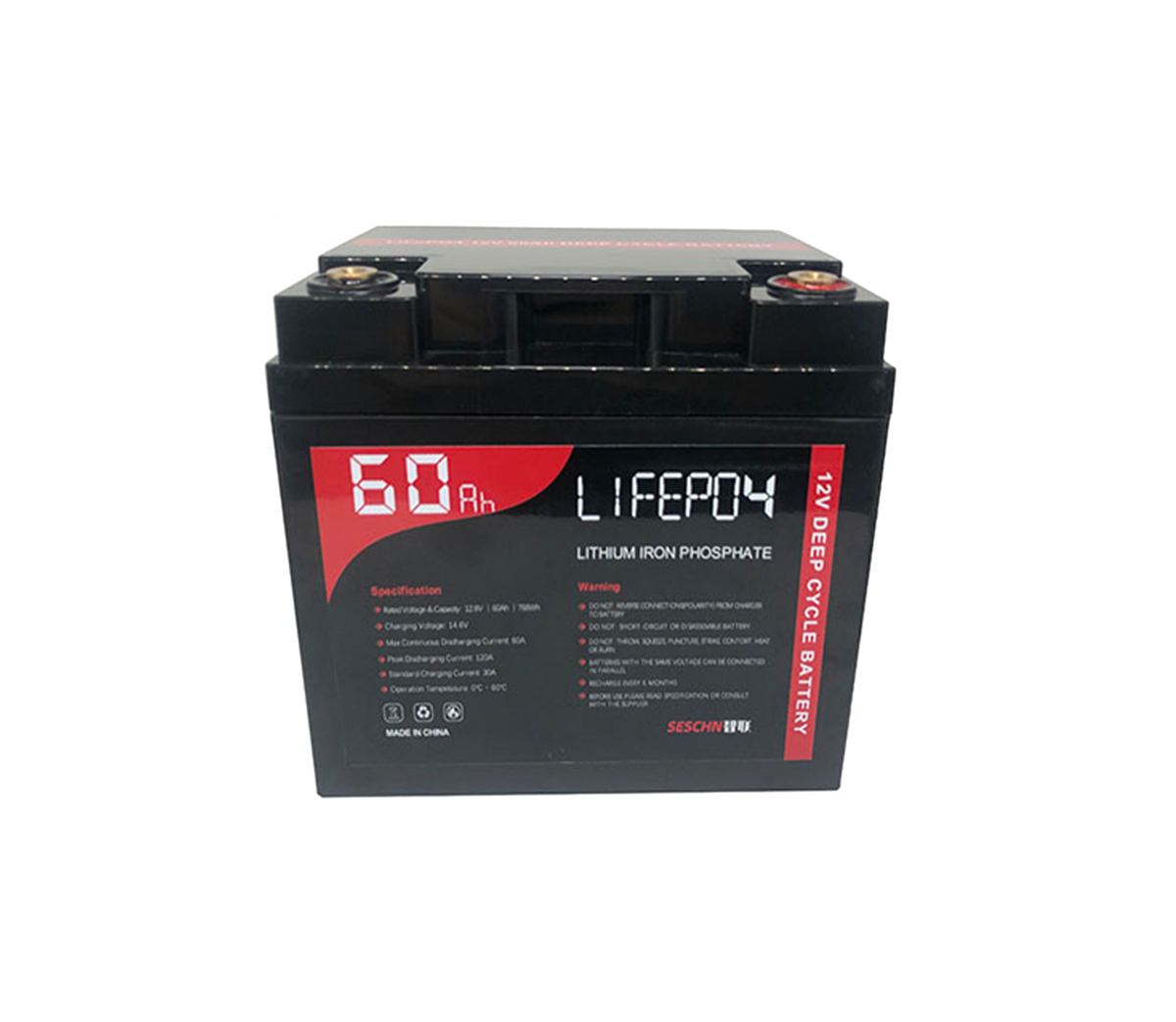 LFP12V60Ah (Software Inside) Deep Cycle & High Rate For Lead-Acid Replacement